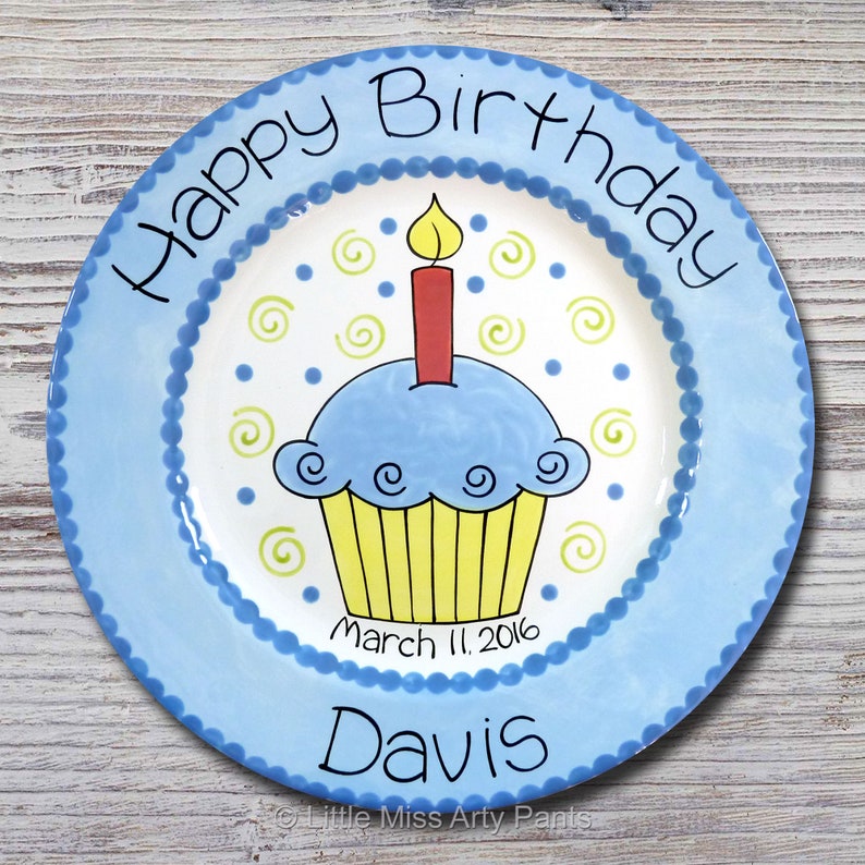 Personalized Birthday Plates Happy Birthday Plate 1st Etsy