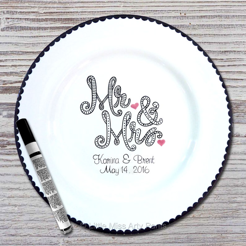 Personalized Wedding Signature Plate Guest Book Plate Etsy