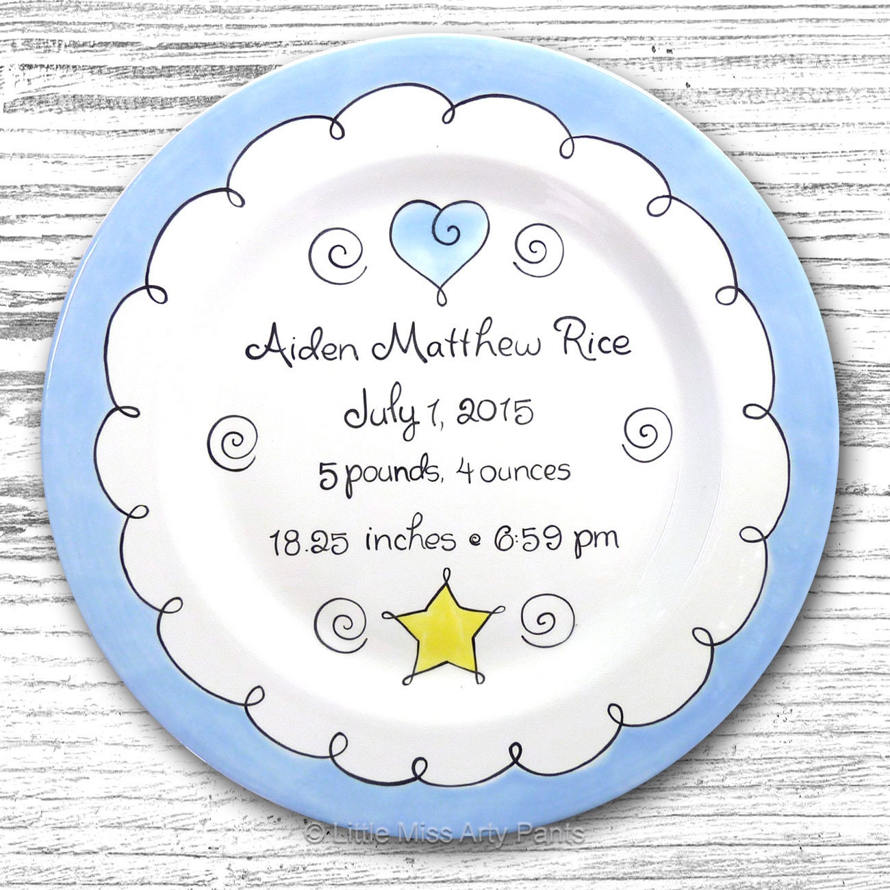 Personalized Birth Plates Personalized Ceramic Baby Plate Etsy