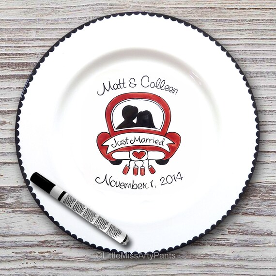 Personalized Wedding Signature Plate Guest Book Plate Etsy
