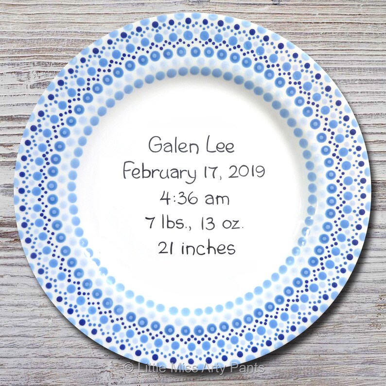 Personalized Birth Plates Personalized Ceramic Baby Plate Etsy