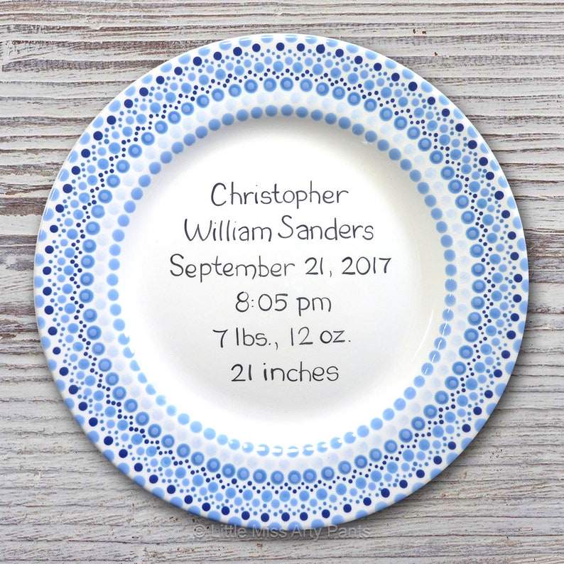 Personalized Birth Plates Personalized Ceramic Baby Plate Etsy