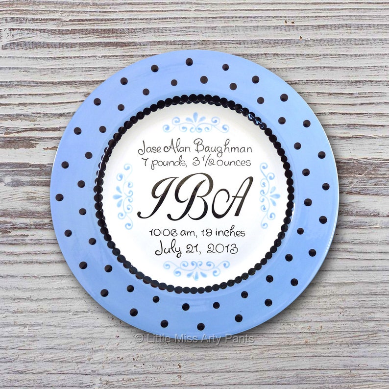 Personalized Birth Plates Ceramic Baby Plate Image 0