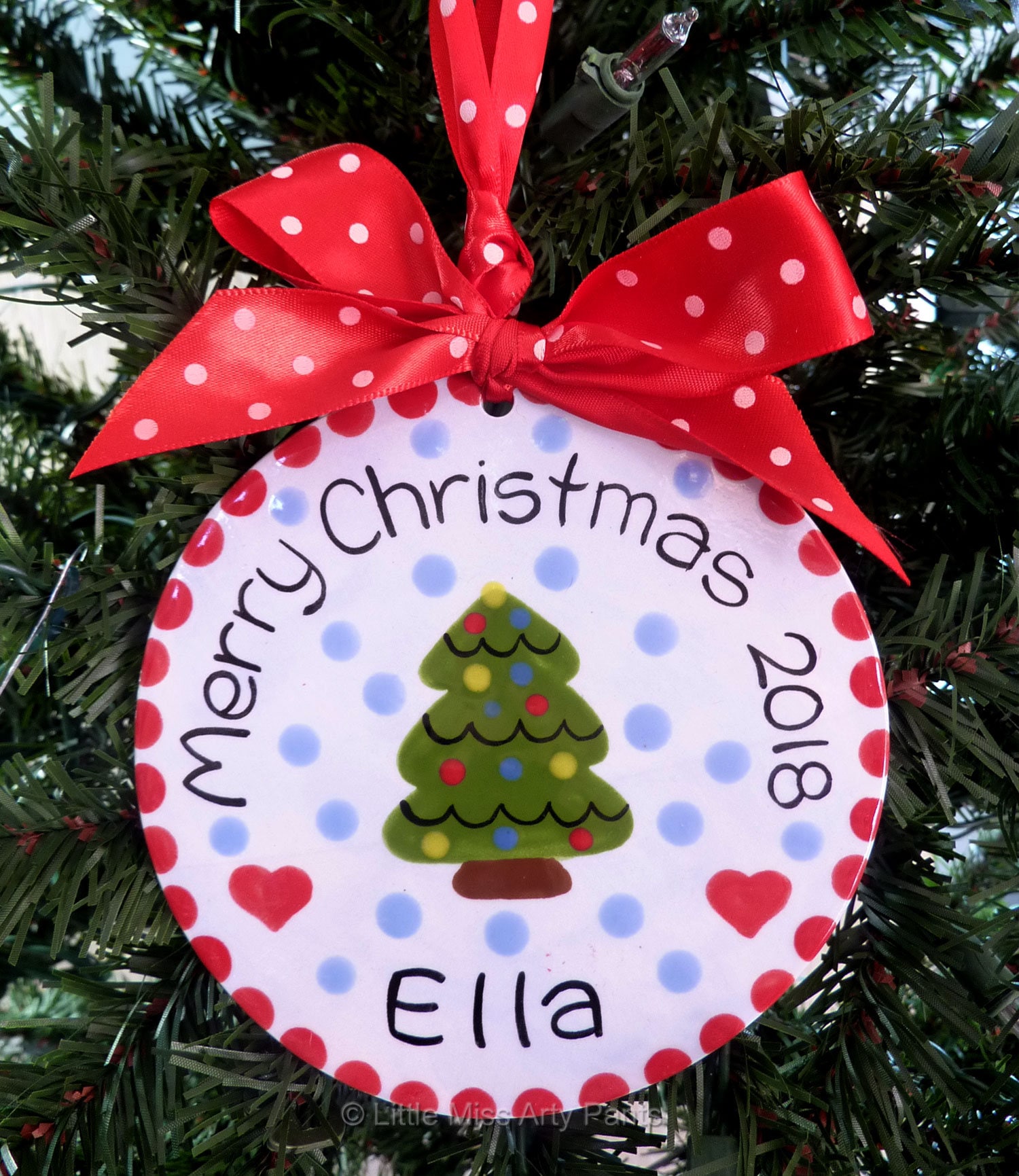Personalized Christmas Ornament Ceramic Christmas Ornaments Etsy