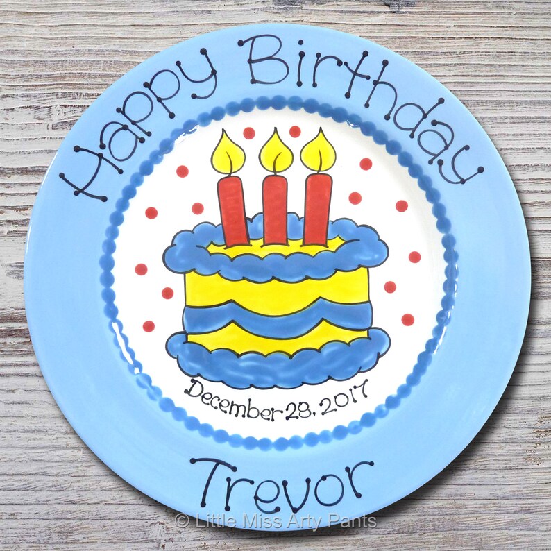 Personalized Birthday Plates Happy Birthday Plate 1st Etsy
