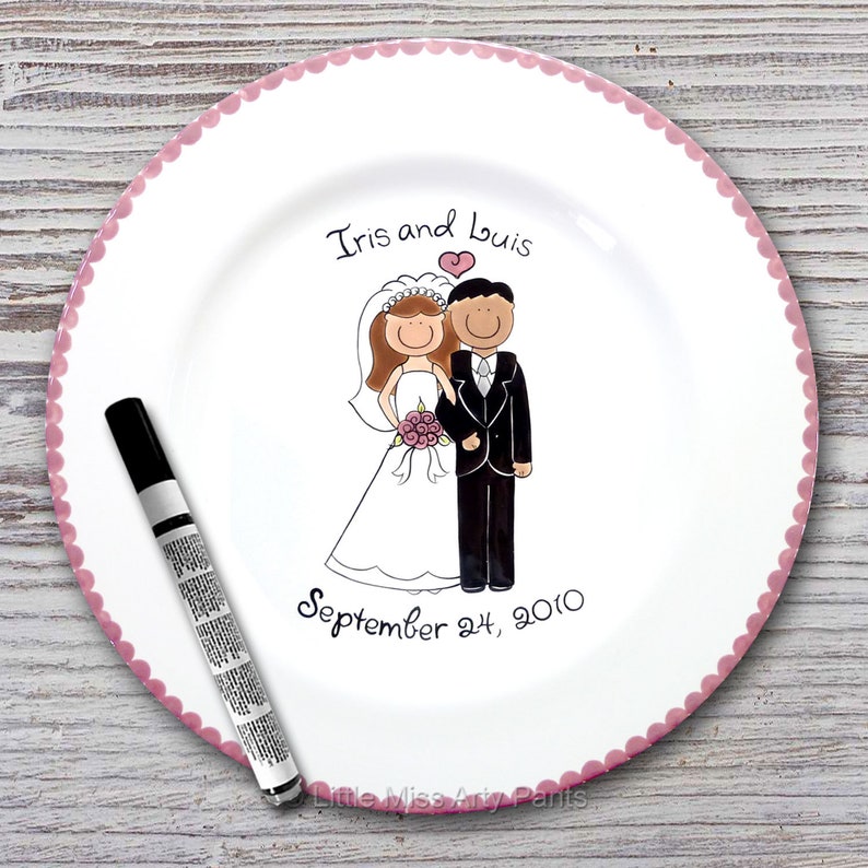 Personalized Wedding Signature Plate Guest Book Plate Etsy