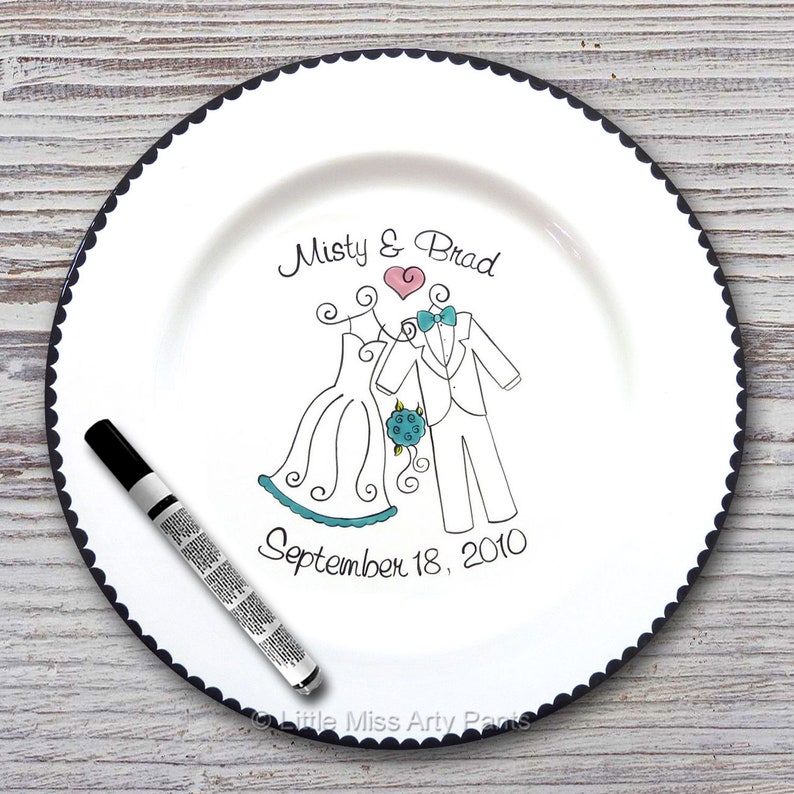 Personalized Wedding Signature Plate Guest Book Plate Etsy