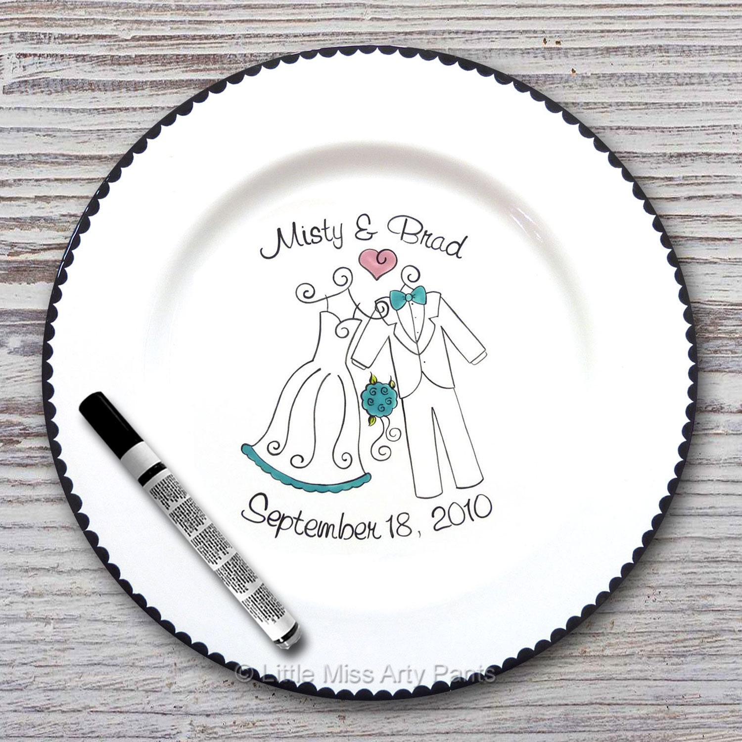Personalized Wedding Signature Plate Guest Book Plate Etsy