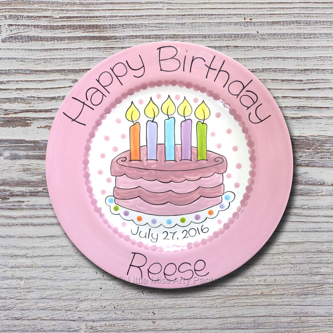 Personalized Birthday Plates Happy Birthday Plate 1st Etsy