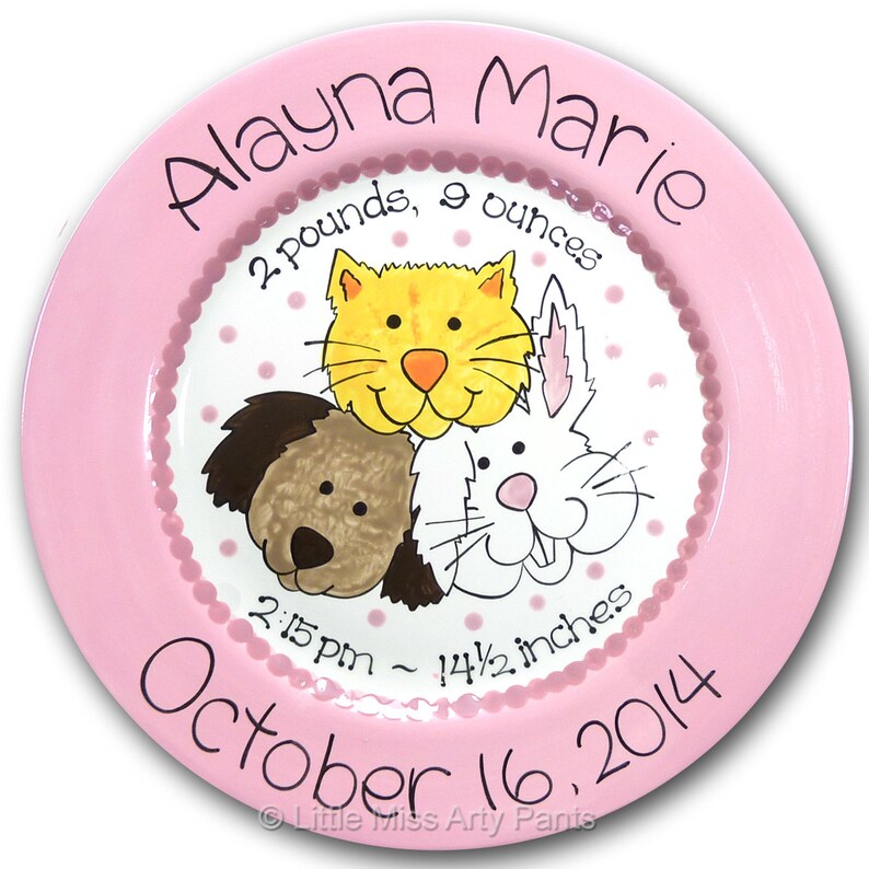 Personalized Birth Plates Personalized Ceramic Baby Plate Etsy