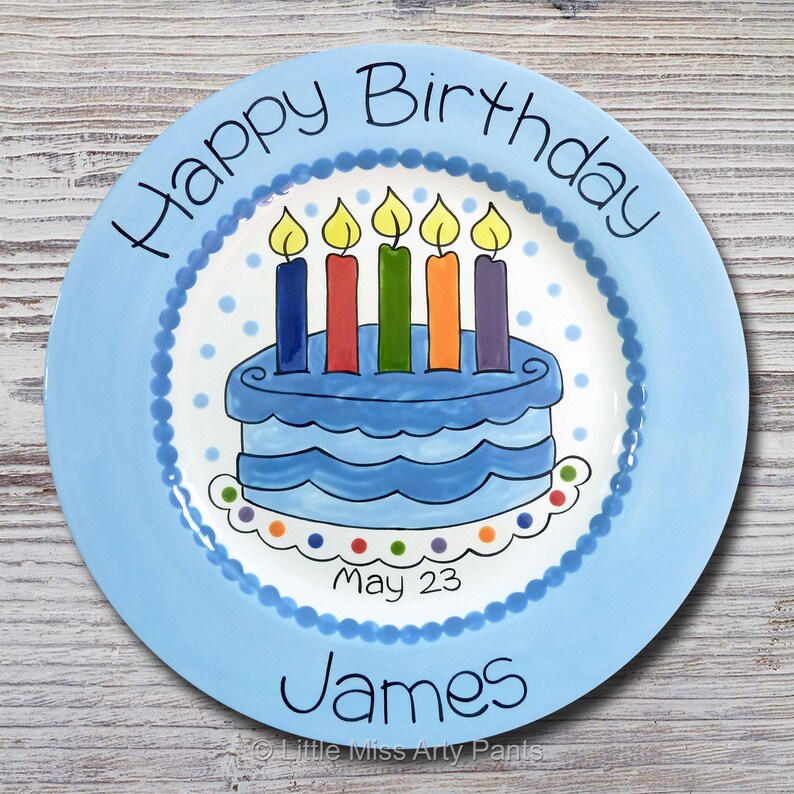 Personalized Birthday Plates Happy Birthday Plate 1st Etsy