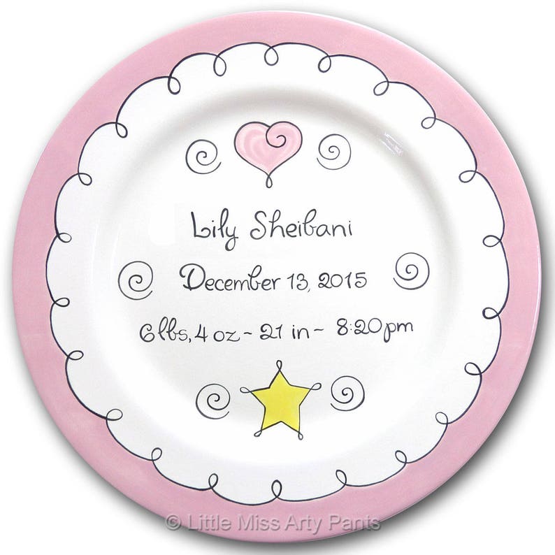 Personalized Birth Plates Personalized Ceramic Baby Plate Etsy