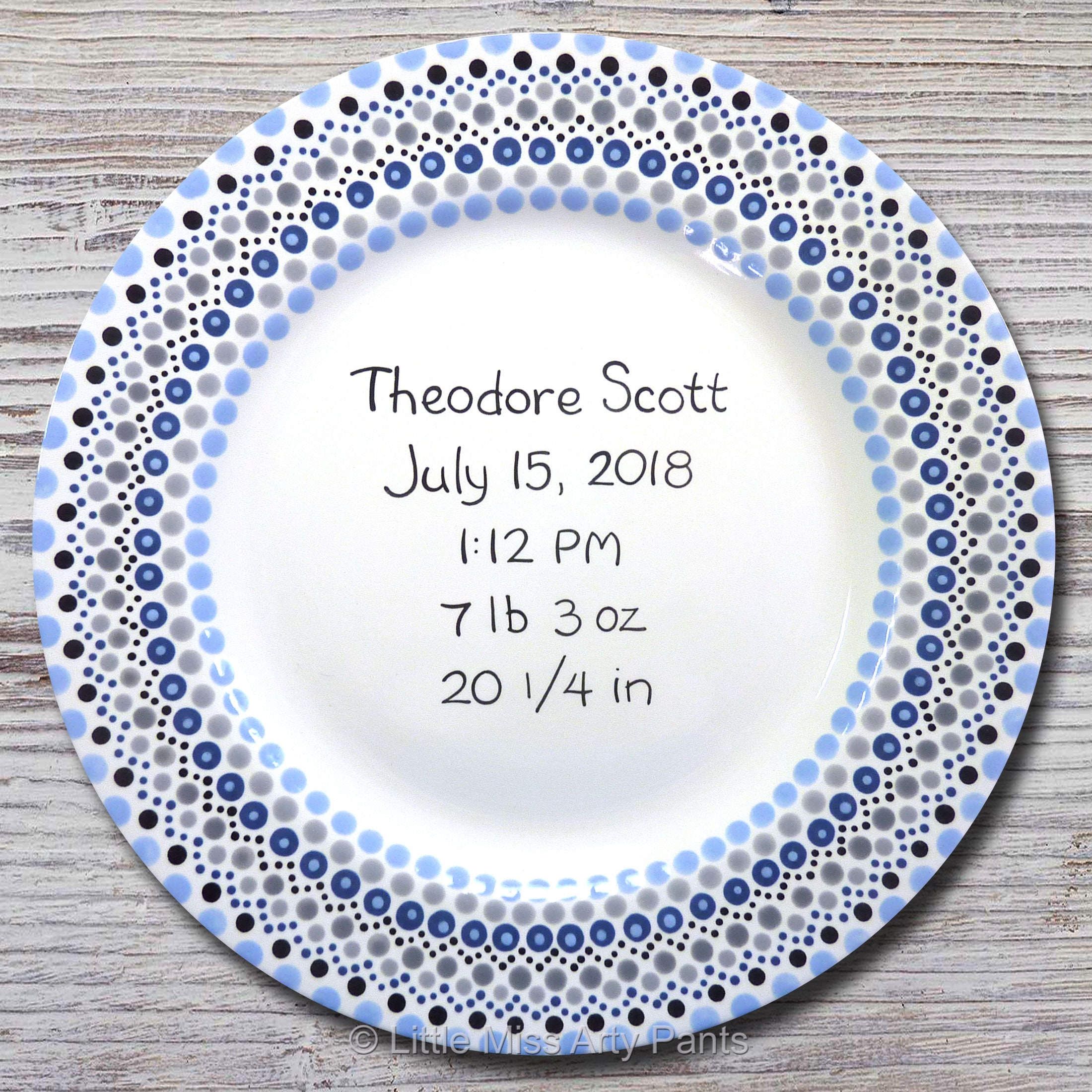 Personalized Birth Plates Personalized Ceramic Baby Plate Etsy