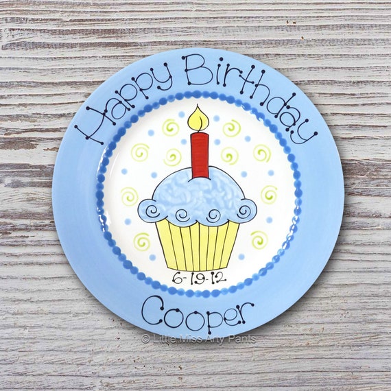 Personalized Birthday Plates Happy Birthday Plate 1st Etsy