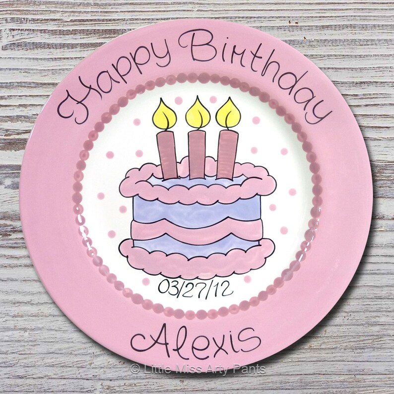 Personalized Birthday Plates Happy Birthday Plate 1st Etsy