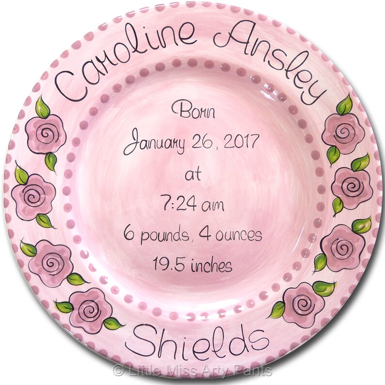 Personalized Birth Plates Personalized Ceramic Baby Plate Etsy