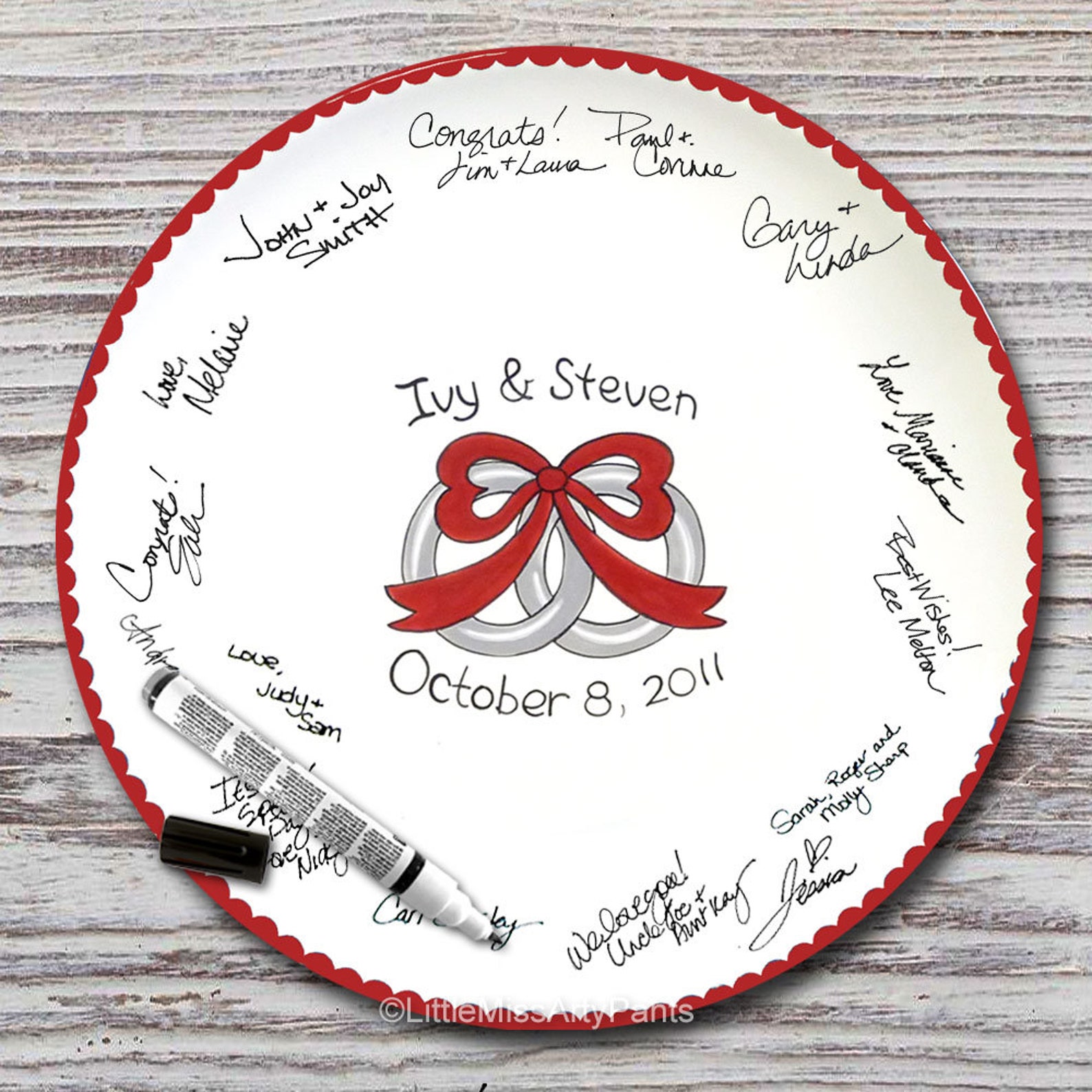 Personalized Wedding Signature Plate Guest Book Plate Etsy
