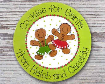 Personalized Christmas Plate - Cookies for Santa - Personalized Christmas Plates - Gingerbread Cookies - Gingerbread Boy - Gingerbread Girl