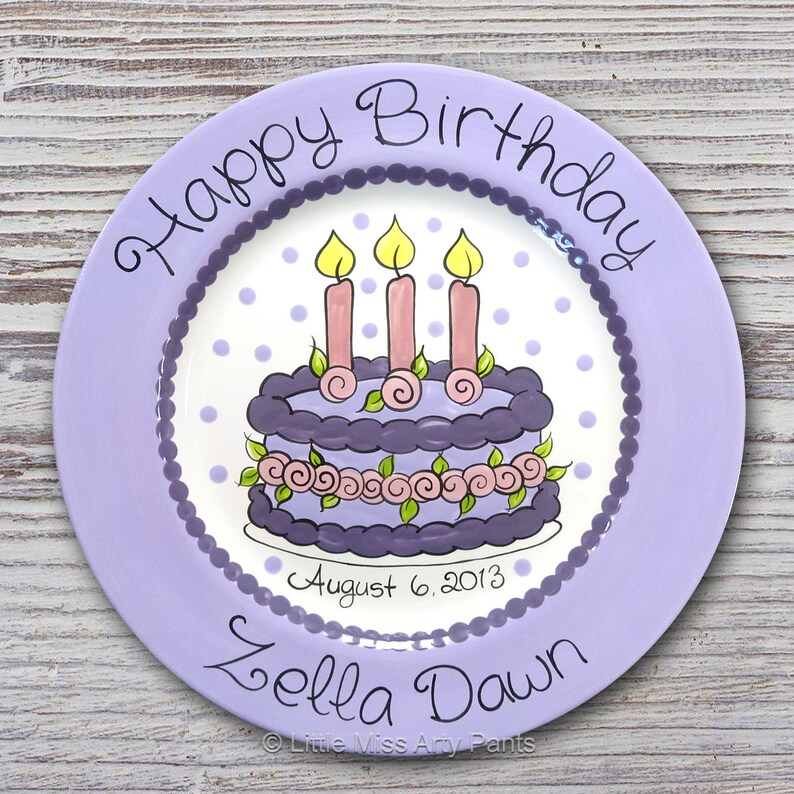 Personalized Birthday Plates Happy Birthday Plate 1st Etsy