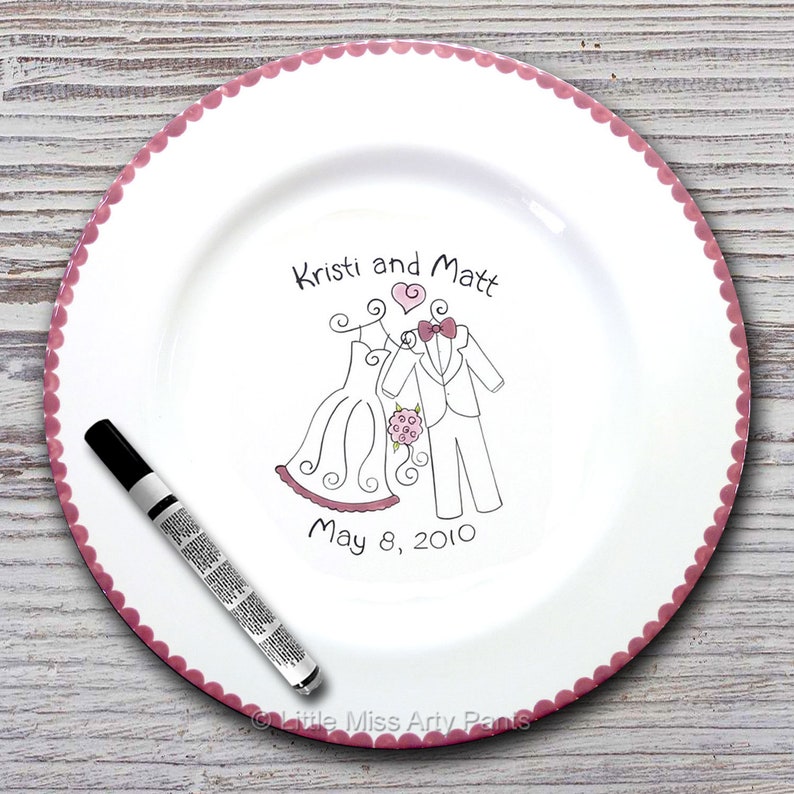 Personalized Wedding Signature Plate Guest Book Plate Etsy
