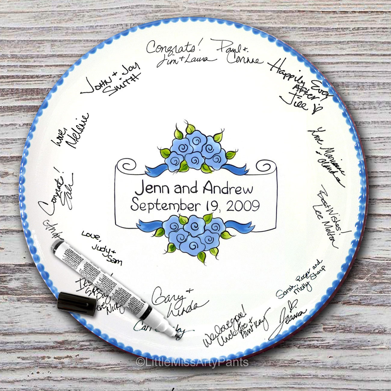 Personalized Wedding Signature Plate Guest Book Plate Etsy