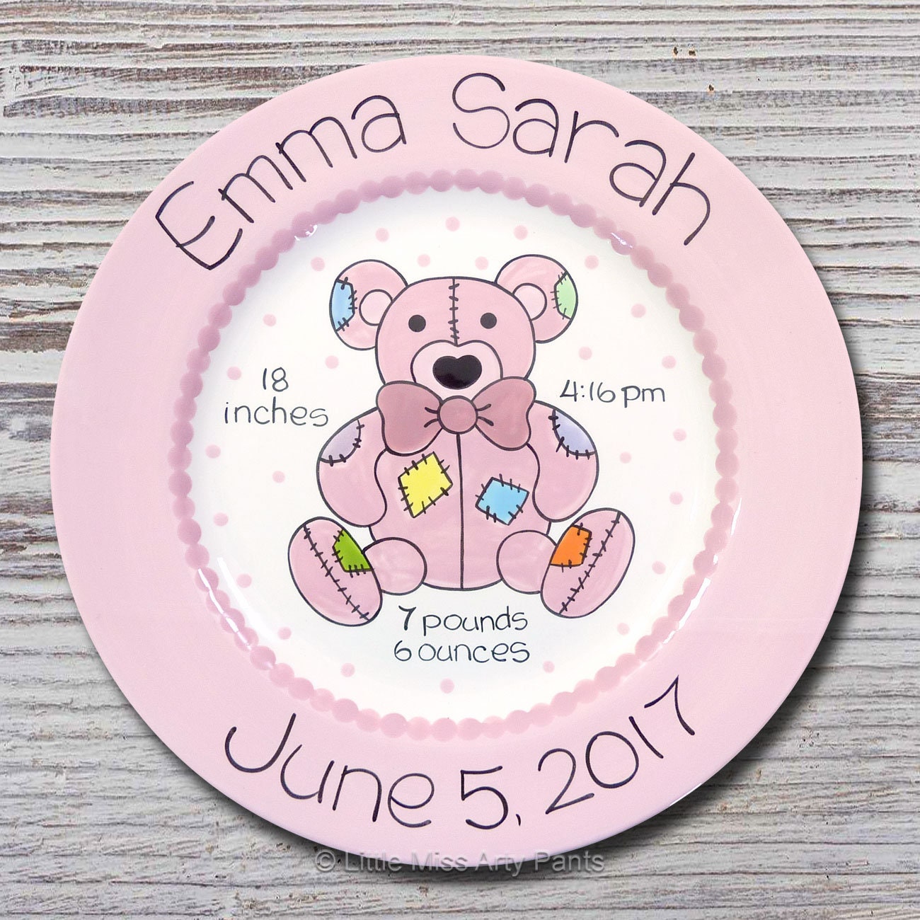 Personalized Birth Plates Personalized Ceramic Baby Plate Etsy