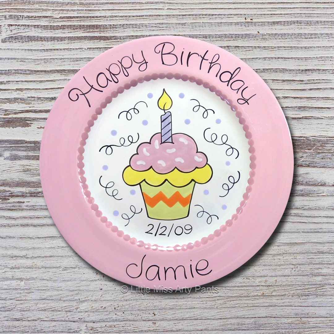 Personalized Birthday Plates Happy Birthday Plate 1st Etsy