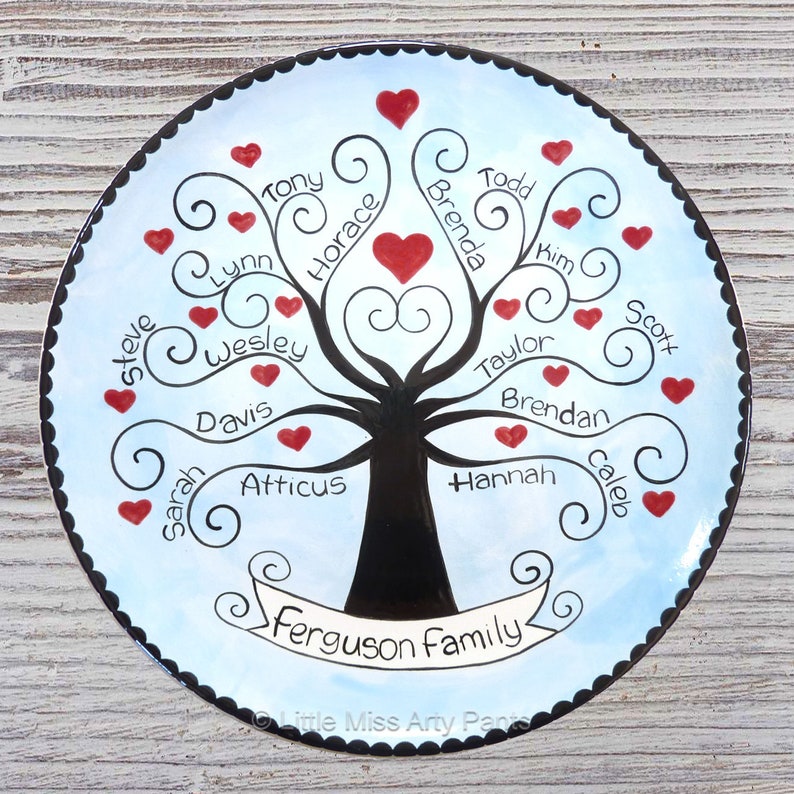Personalized Family Plate Family Tree Family Plate Etsy