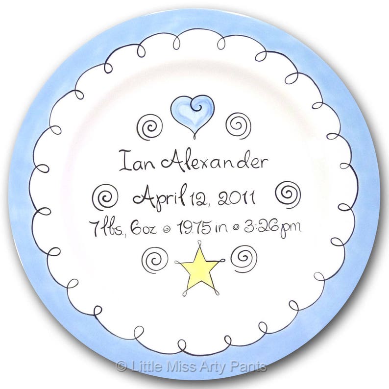 Personalized Birth Plates Personalized Ceramic Baby Plate Etsy