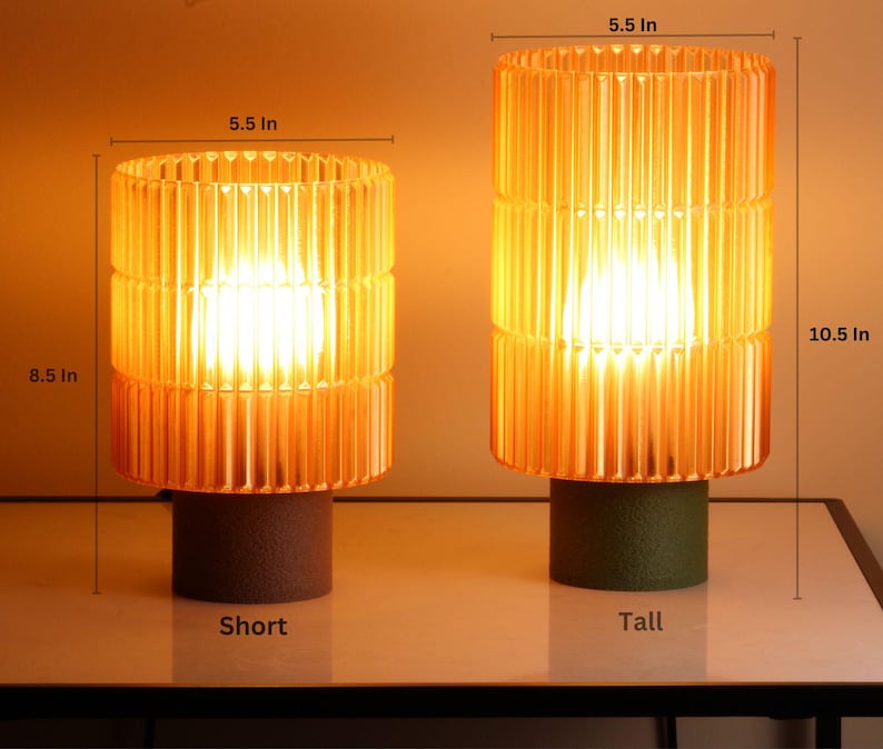 Cozy Amber Table Lamp, Crystal Unique Desk Light, Housewarming, Bedside Lamp, Eco-Friendly Minimalist Lamp, Retro Decor for Home and Office
