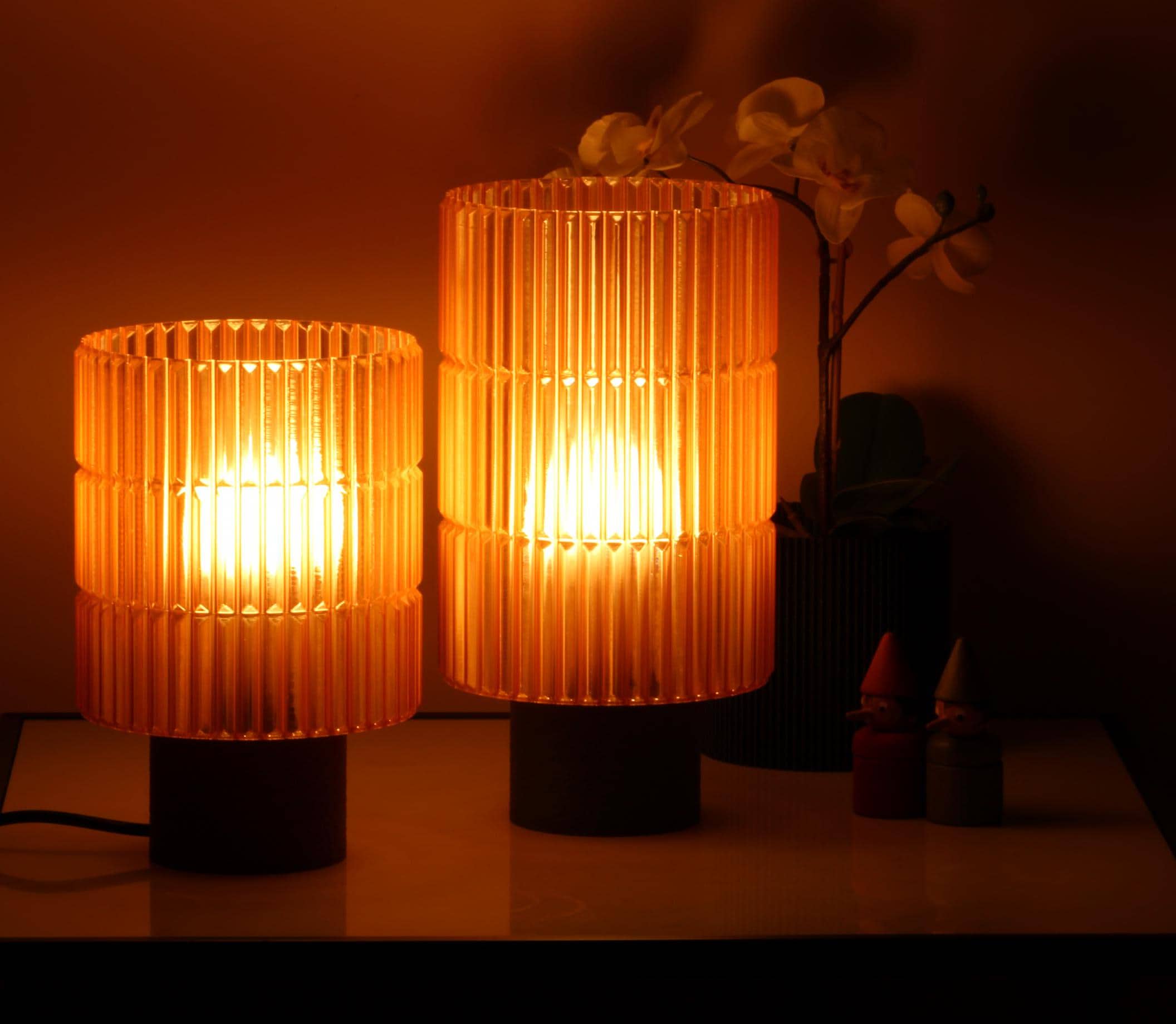 Cozy Amber Table Lamp, Crystal Unique Desk Light, Housewarming, Bedside Lamp, Eco-Friendly Minimalist Lamp, Retro Decor for Home and Office