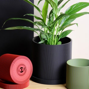 Modern Planter,Pots for Plants and Succulent, Modern Eco-Friendly Planter Drainage and Saucer for Flowers Indoor, Outdoor Decor Gif for Home