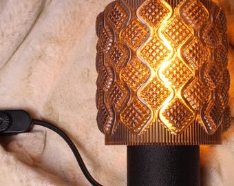 Amber Table Lamp: Aurelia Dimmable Desk Light, Mid-Century Modern