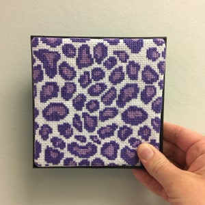 Purple Leopard Punk Wall Tile Cross Stitch Pattern