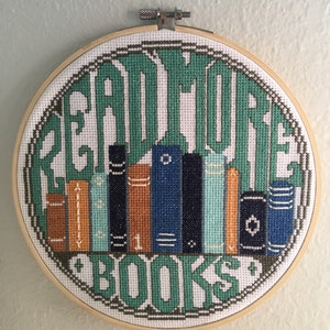 Read More Books - Cross Stitch Pattern (Printable PDF)