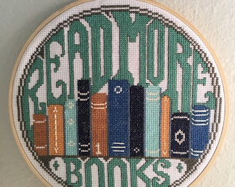 Read More Books Cross Stitch Pattern printable PDF 