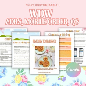 WDW Dining Guide Canva Template: Travel Agent ADRs (Digital Product)
