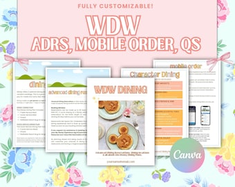 WDW Dining Guide Canva Template: Travel Agent ADRs (Digital Product)