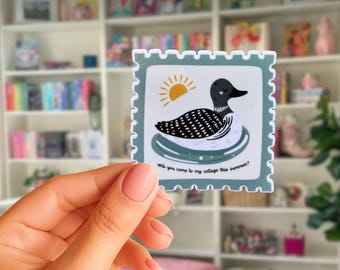 Cottage Loon Sticker - Holographic, Heated Rivalry, WYCTMCTS, Laptop, Water Bottle