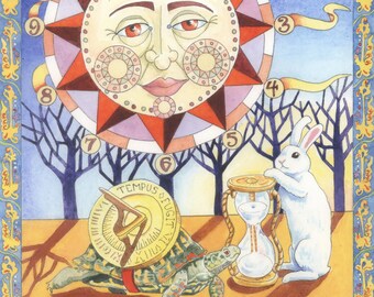 Print of Watercolor Painting, Time, Turtle, Rabbit
