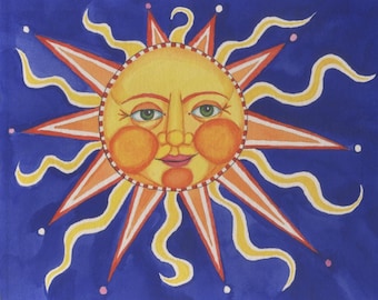 Sun, "Ol Sol" - Original Watercolor Painting