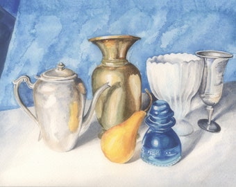 Limited-Edition Giclee Print of Original Watercolor Painting "Still Life"
