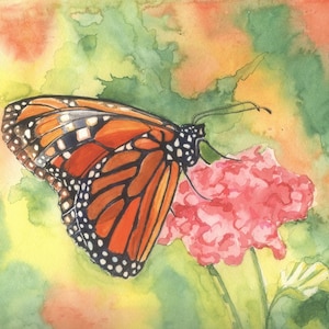 Limited-Edition Print of Original Watercolor Painting of a Monarch Butterfly