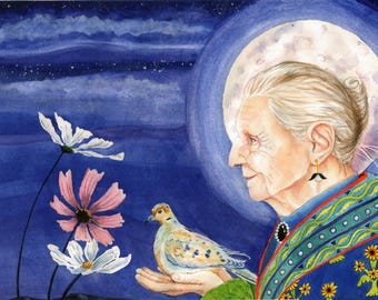 Limited-Edition Giclee Print of an Original Watercolor Painting "Earth Mother"