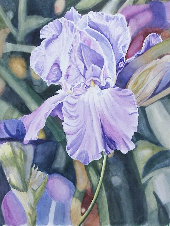 Purple Iris Fine Art Giclee Print of Original Watercolor - Etsy