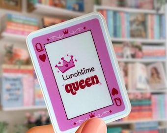 Lunchtime Queen Waterproof Sticker, Dinner Lady Gift, Lunch Supervisor Sticker