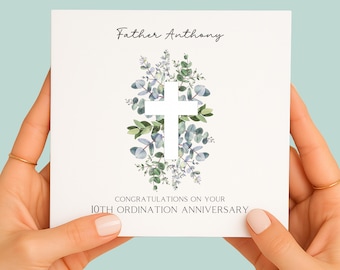 Personalised Ordination Anniversary Card Priest Anniversary Keepsake