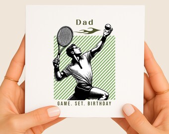 Personalised Tennis Birthday Card for Dad Tennis Player Gift