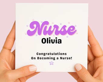Personalised Nurse Qualification Card, Congratulations New Nurse Gift
