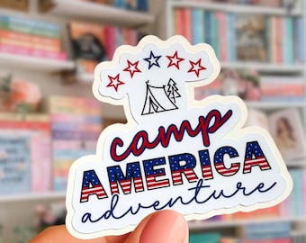 Camp America Waterproof Sticker, USA Summer Camp, Travel Decal